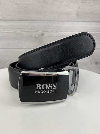 Мужской кожаный ремень пояс Boss Бос застежка автомат в подарочной коробкеMasterSem Киев - изображение 1