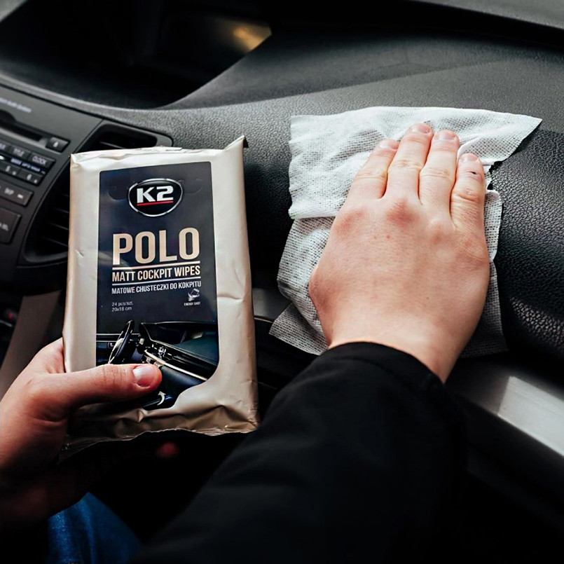 Серветки вологі для очищення панелі приладів та пластикових деталей K2 Polo Matt Cockpit Wipes 24шт Львів - фото 2
