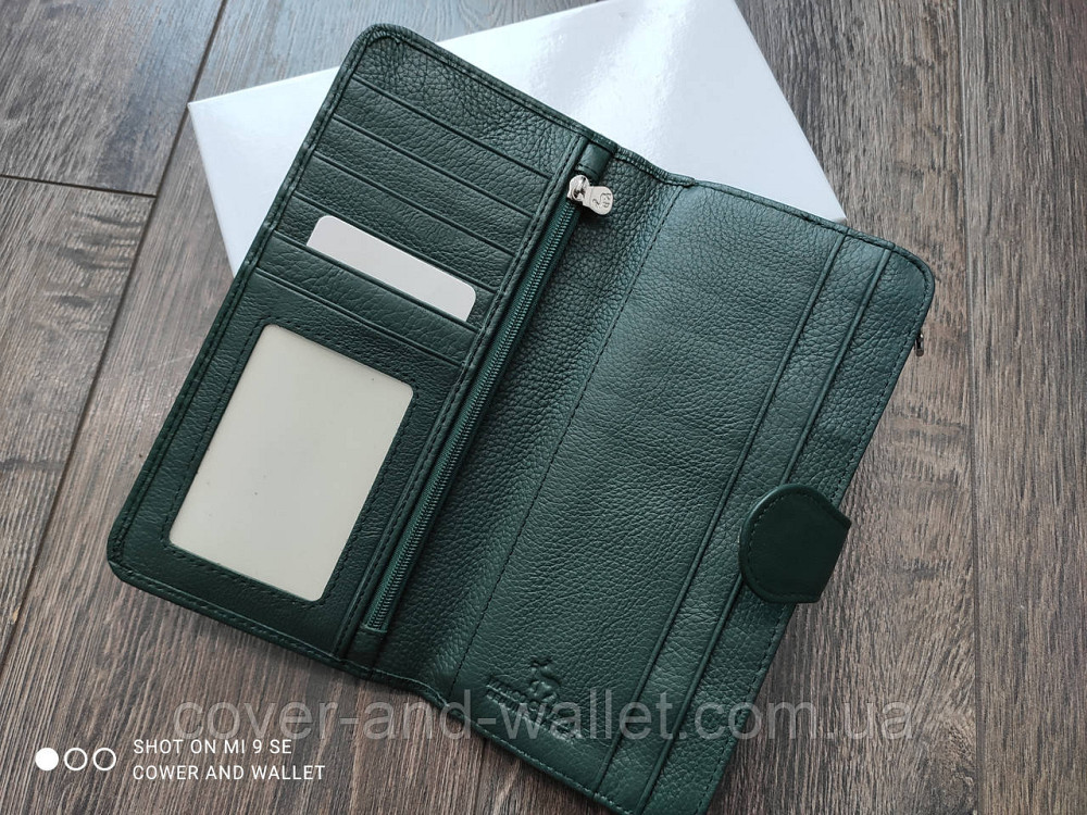 Стильний шкіряний жіночий гаманець зеленого кольору Marco Coverna  MC 0134-19 Київ - фото 2