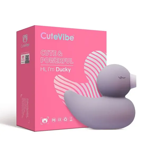 Вакуумний вібратор-качечка CuteVibe Ducky Grey Львів