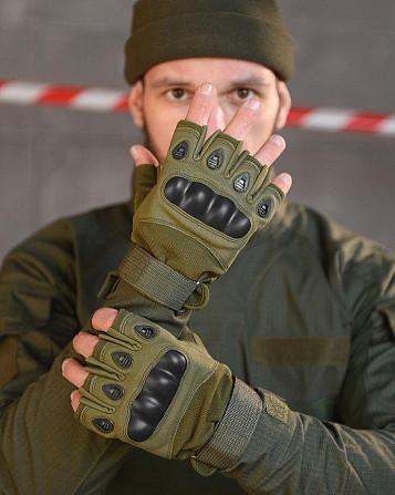 Перчатки беспалые хаки Киев - изображение 1