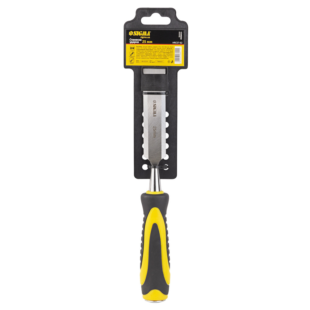 Sigma Стамеска ударная 25мм двухкомпонентная рукоятка CrV SIGMA (4326411) Коломыя - изображение 6