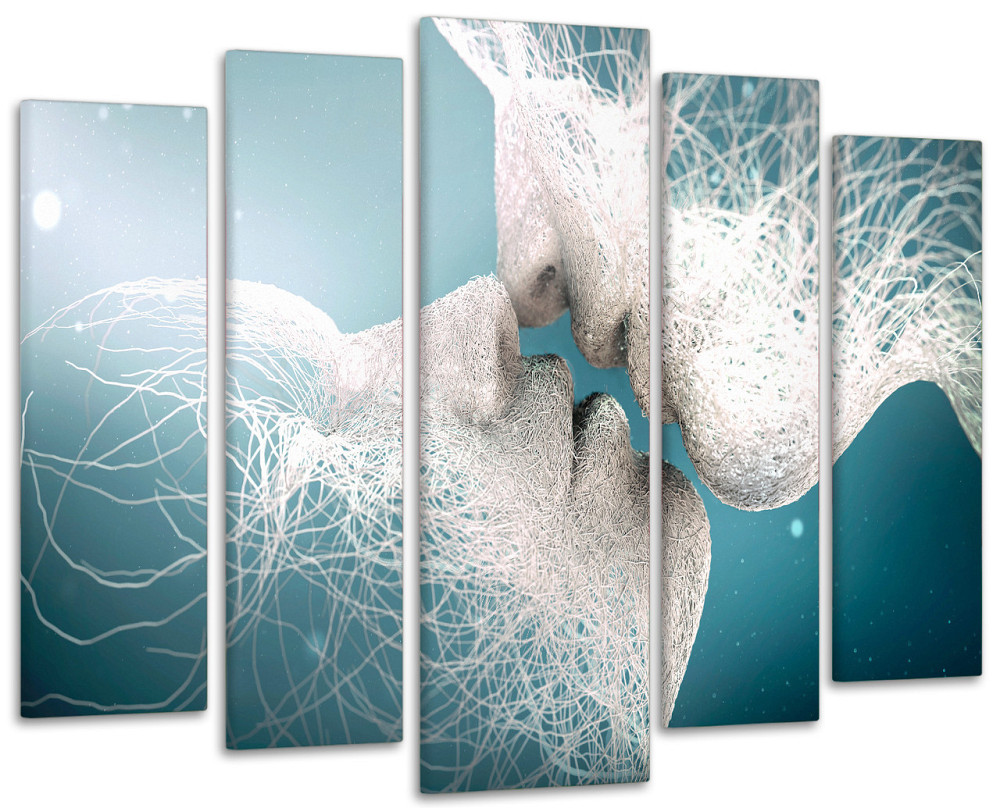 Модульная картина в гостиную / спальню Поцелуй Абстракция Art-487_5 ( 80х118см ) 115x170 см Киев - изображение 1