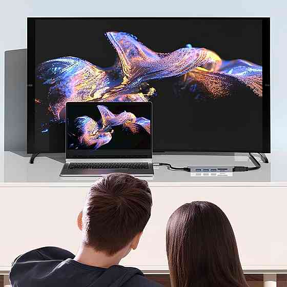 USB хаб 7в1,Type-C to HDMI+SD+TF+3хUSB +PD SBR Киев