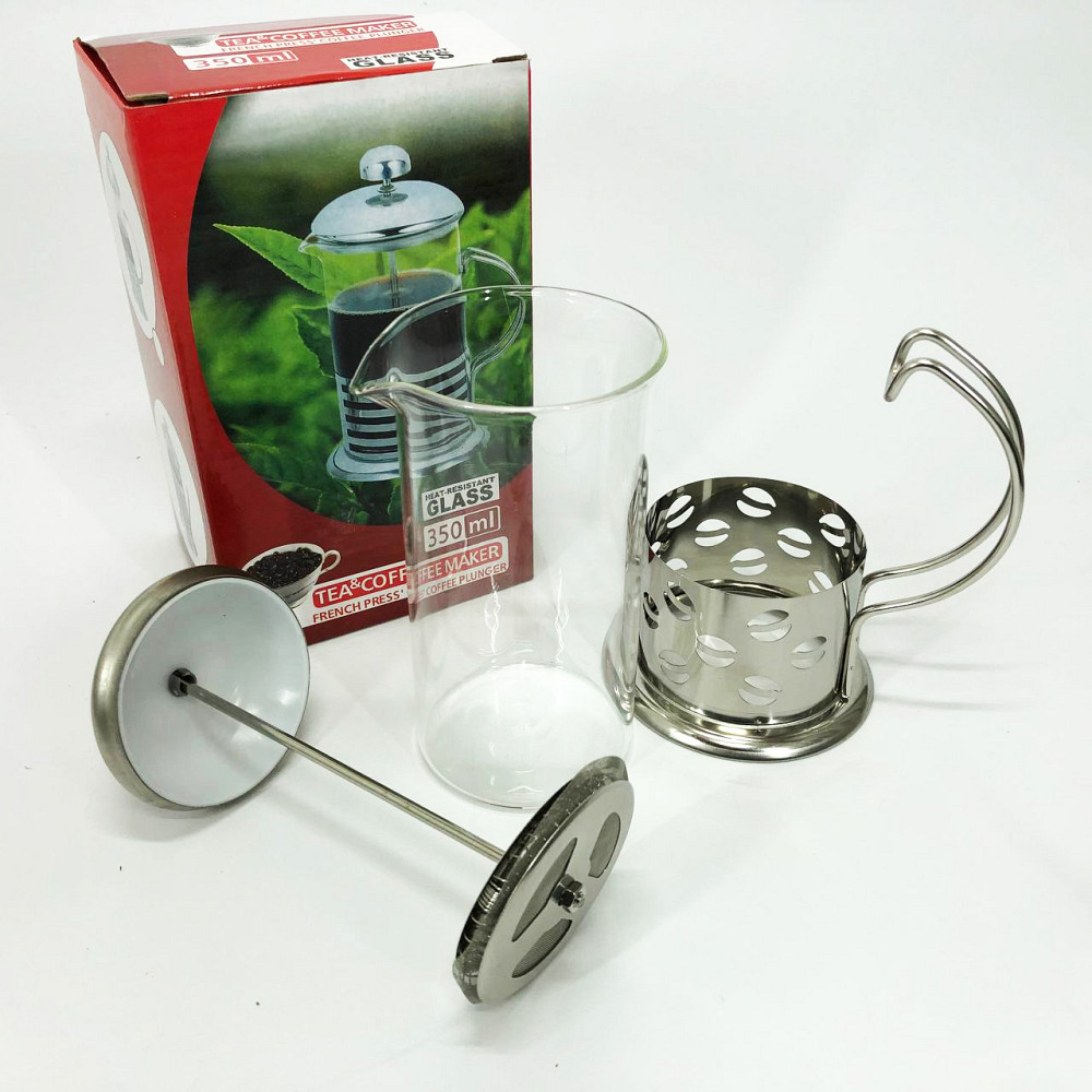 Заварной стеклянный чайник Unique UN-1151 0.35 л, Прес-заварник для чаю, Заварник стеклянный с прессом QD-80 Львов - изображение 6