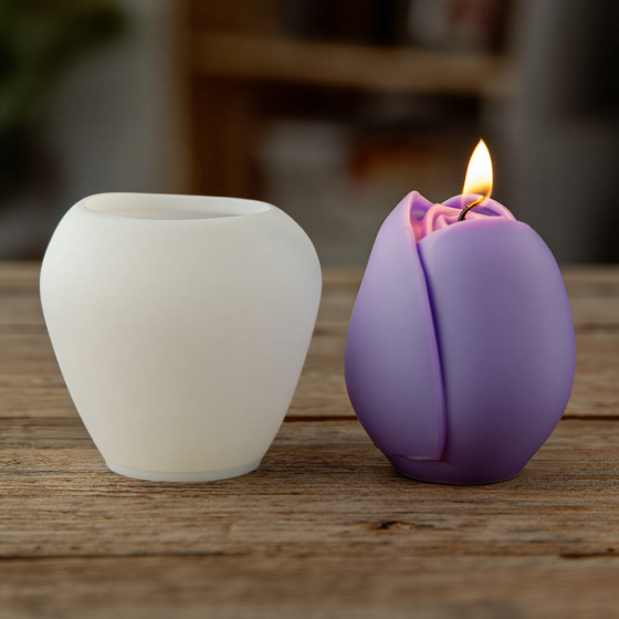 Силіконова форма для виготовлення свічки, молд для виготовлення свічок з соєвого, бджолиного воску і парафіну 45 х 45 х 62 мм Кам'янець-Подільський