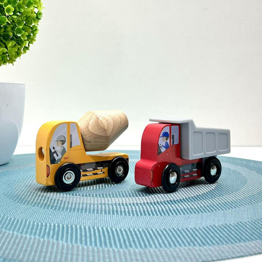 Будівельні машинки 4FUN Game Club Wood 7шт дерев'яні (76523) Чернигов - изображение 4