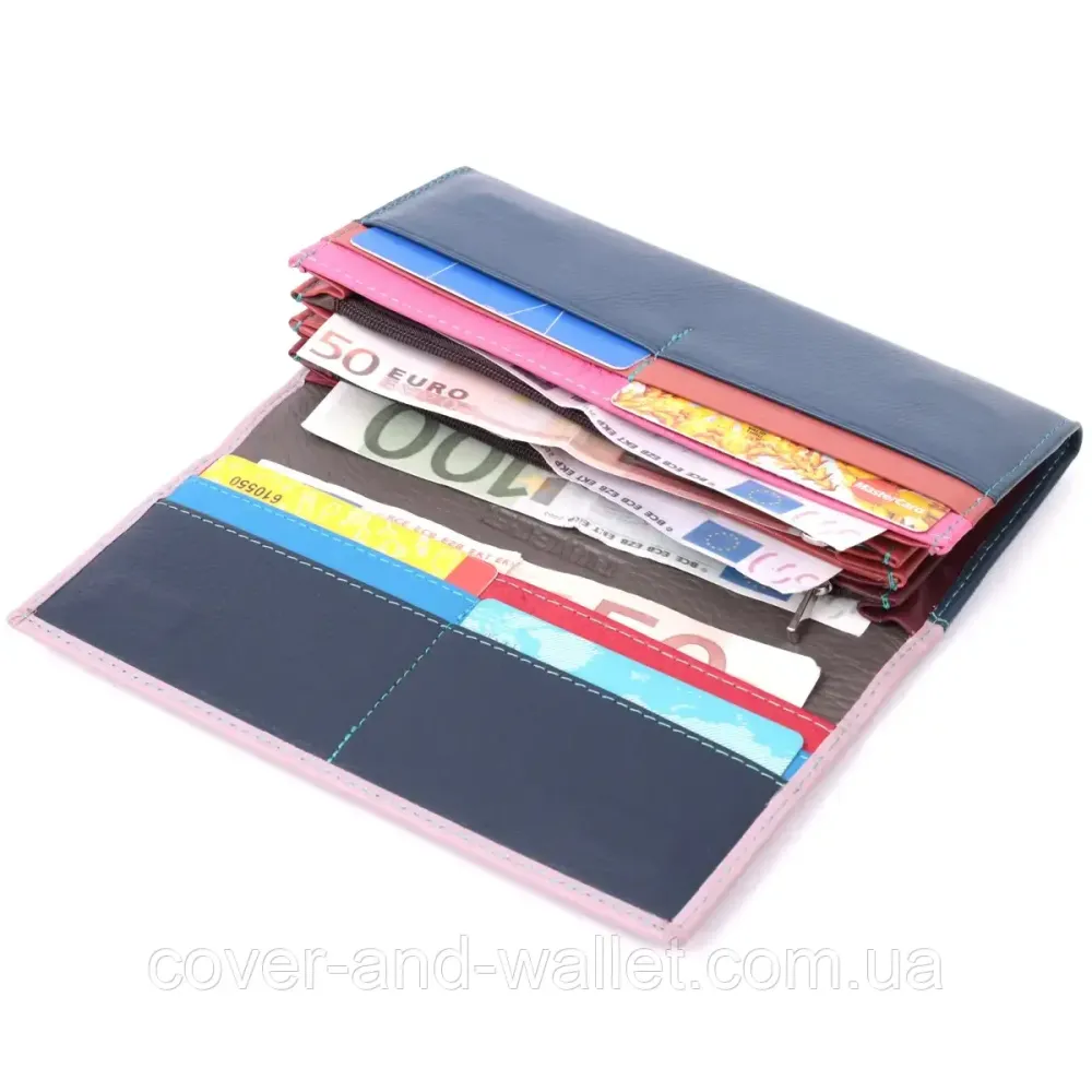 Светло-розовый женский кожаный кошелек на магнитной фиксации ST 014-1 Киев - изображение 4