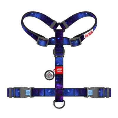 Шлей для собак WAUDOG Nylon анатомическая H-образная с QR-паспортом "NASA21" пластиковый фастекс, L (345-0148) Винница