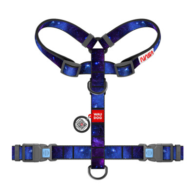 Шлей для собак WAUDOG Nylon анатомическая H-образная с QR-паспортом "NASA21" пластиковый фастекс, L (345-0148) Винница - изображение 2