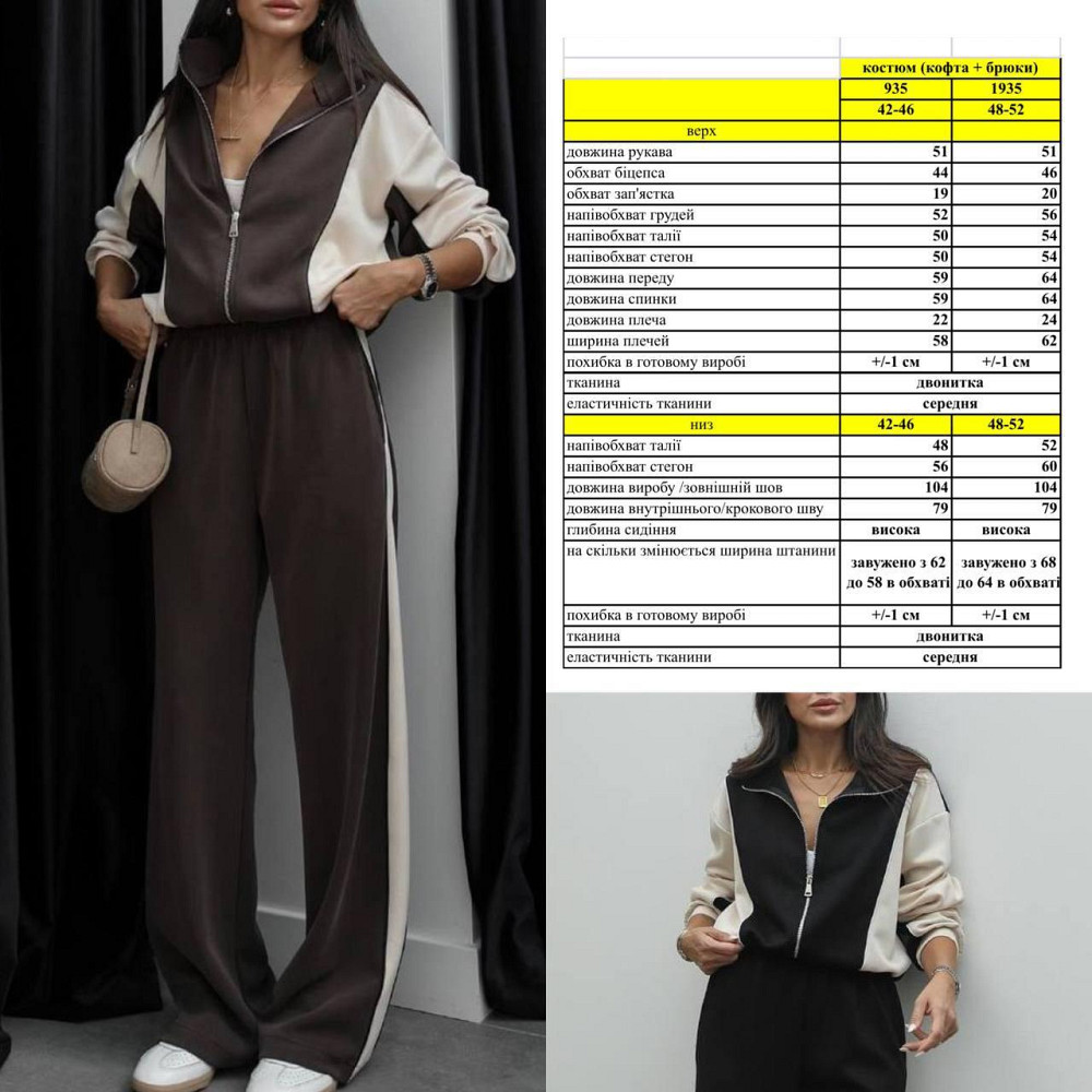 Жіночий прогулянковий костюм двійка: кофта і штани двонитка Одеса - фото 2
