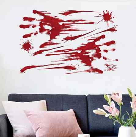 Наклейки для Хэллоуина Кровавые следы 25 на 35 см красный Киев