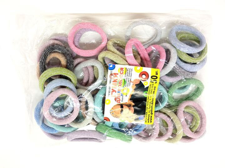 Резинка для волос люрекс патсель набор 50 шт Киев - изображение 1