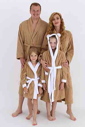 Жіночий халат Ideal Textile банний махровий бежевий (56860456) Чернівці