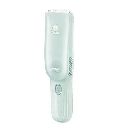 Машинка для стрижки детей бесшумная с вытяжкой VGR V-155, 4 безопасные насадки, IPX8, зеленая Коломыя