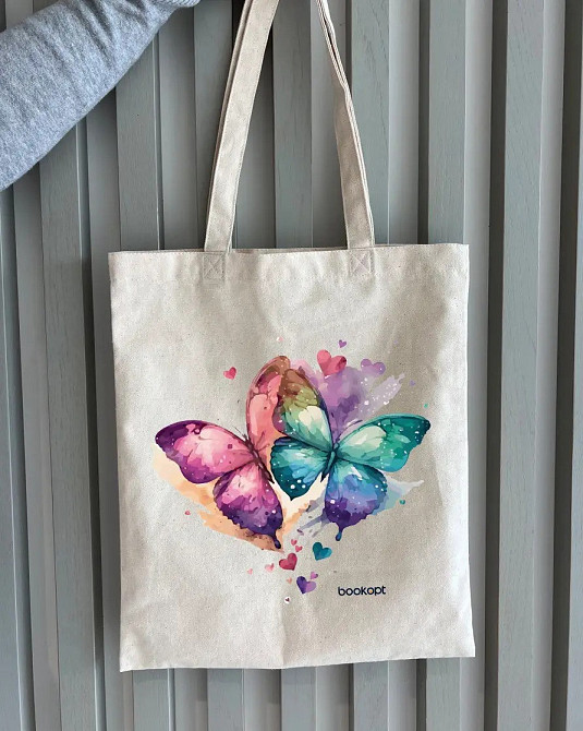 Екошопер BookOpt ВК4060 Кольорові метелики в любові бежевий Київ - фото 8