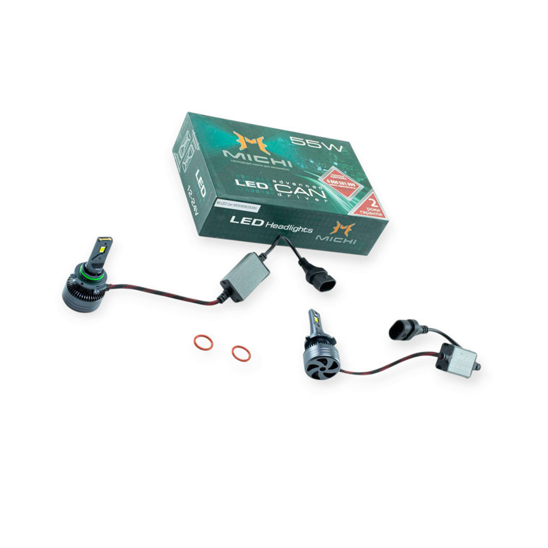 Автолампа HB3, HB4 12V-24V MICHI Can 55W 5500K 5300L з обманкою радіатор з вентилятором LED Мукачево - фото 1