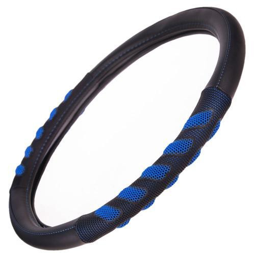 Чохол на кермо VLU-1808010 чорний/синій M Харків - фото 5