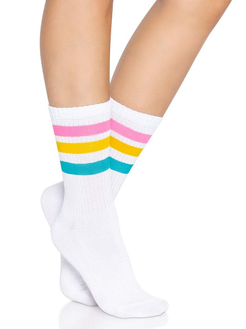 Шкарпетки жіночі в смужку Leg Avenue Pride crew socks Pansexual, 37–43 розмір Sex Aura Київ - фото 1