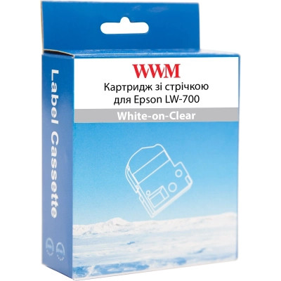 Лента для принтера этикеток WWM для Epson LW-700 24mm х 8m White-on-Clear (WWM-ST24S) Винница - изображение 2