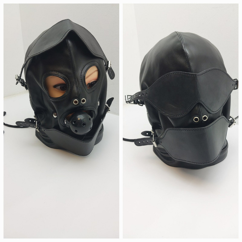 Шкіряна кайданова маска на всю голову Луцьк - фото 1