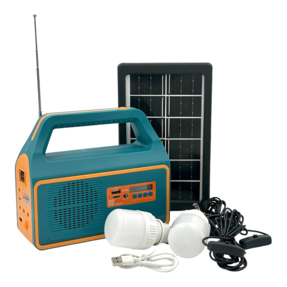 Кемпинговый фонарь FA-709 + Powerbank на солнечной батарее + FM радио + Bluetuth колонка Винница
