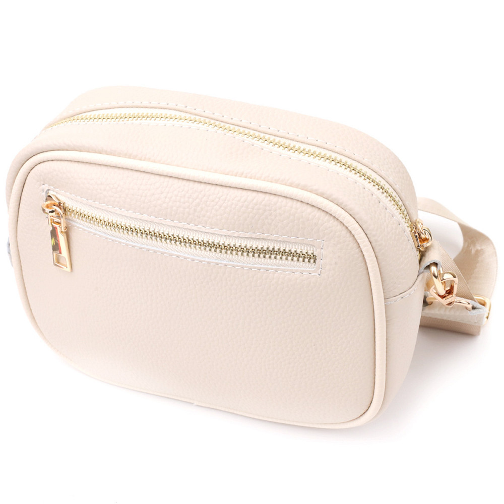 Жіноча сумка на кожен день з натуральної шкіри Vintage 22904 Білий Київ - фото 2