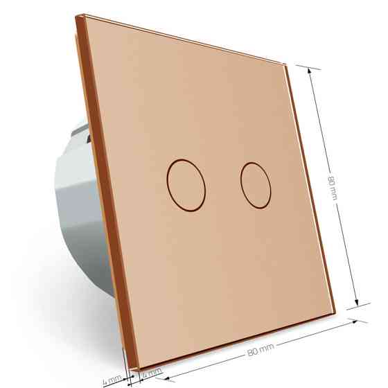 LIVOLO Сенсорний вуличний вимикач Вологозахищений 2 сенсори Livolo золотий скло (VL-C702-IP-13) Коломия