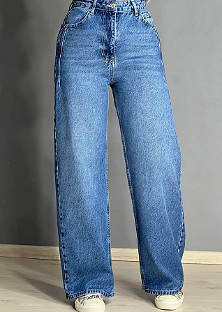 Джинсы женские It’s Basic 2499 Wide Leg с высокой талией ровные от бедра с выточками на бедрах светл Одесса - изображение 8