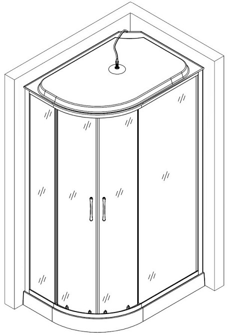 Душовий бокс асиметричний правий REGA L120GBSR (L120BR) BRAVO (3уп.) Київ - фото 7