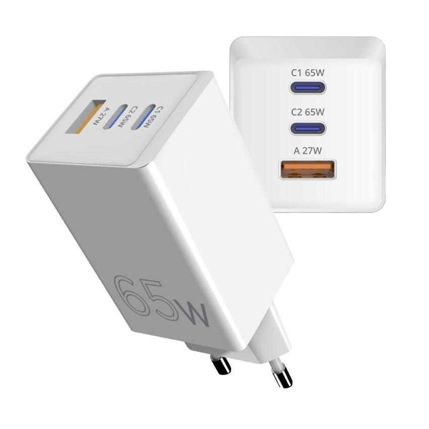 Мережевий зарядний пристрій Sigma mobile X-power 65 W GaN, PD, QC (2xUSB-C + 1xUSB-A) White (PS65-01) ( 24216 ) Харьков - изображение 9