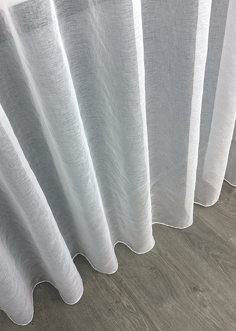 Тюль на люверсах VR-Textil 1276т Мікро-льон однотонний Білий 300х270 см (47-011) Київ - фото 8