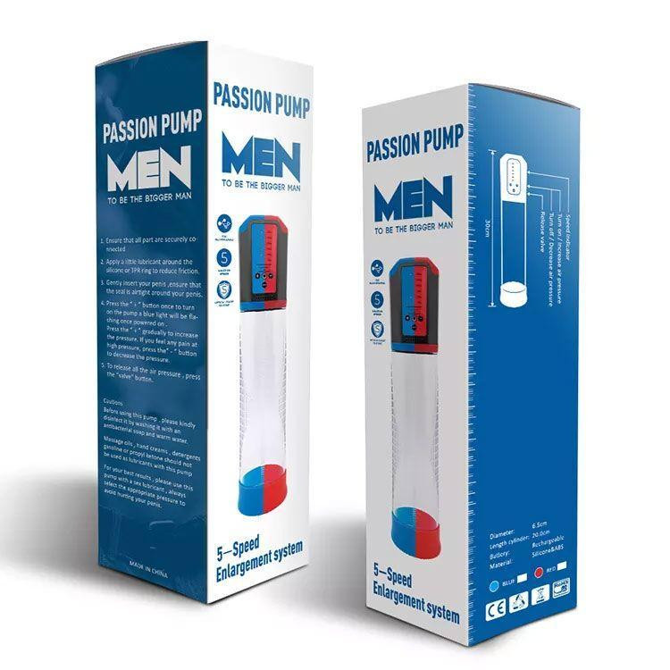Автоматична вакуумна помпа Men Powerup Passion Enlargement system Blue, перезаряджувана, 5 режимів Sex Aura Київ - фото 4