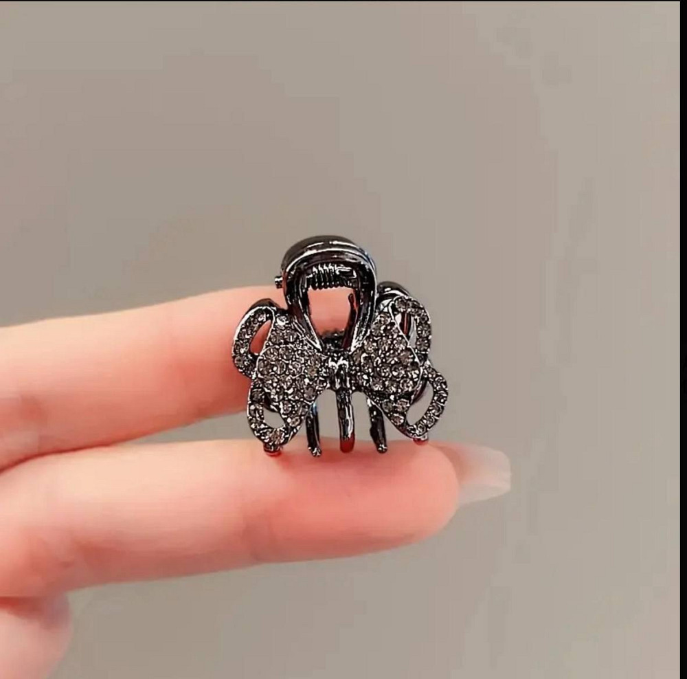 Мини крабики для волос с кристаллами, бантик, 2 шт Киев - изображение 4