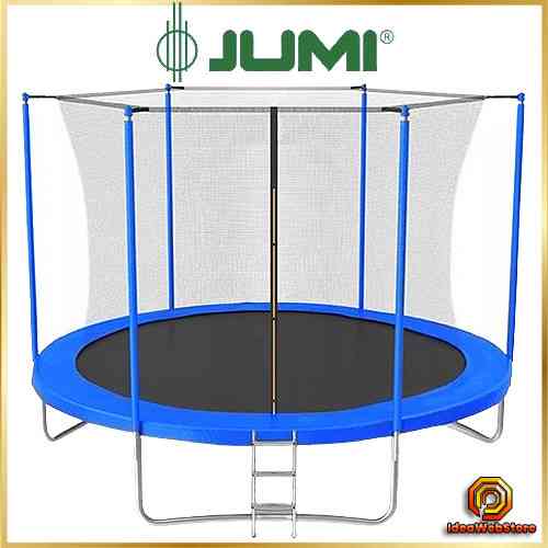 Батут JUMI 305 см с внутренней защитной сеткой и лестницей уличный батут для детей и взрослых до 150кг синий Киев