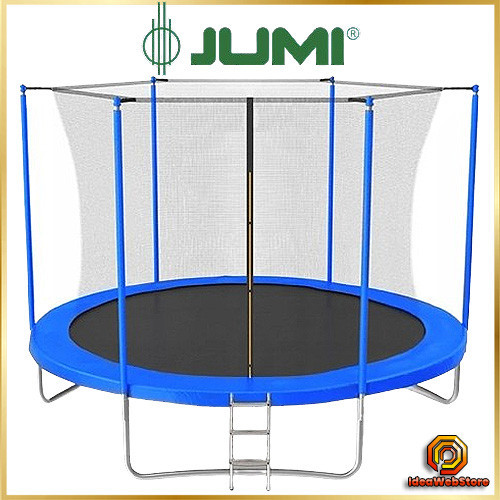 Батут JUMI 305 см с внутренней защитной сеткой и лестницей уличный батут для детей и взрослых до 150кг синий Киев - изображение 1