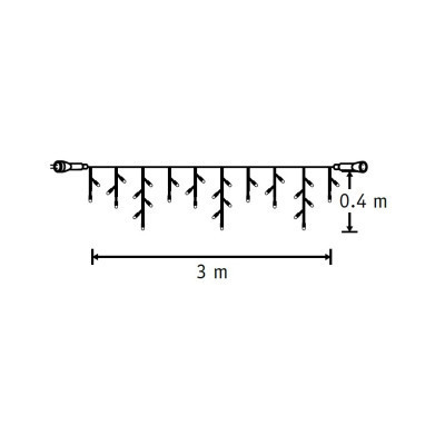 Гірлянда Luca Lighting з'єднувальна Бахрома чорна 3х0.4 м теплий білий (8711473283587) Вінниця - фото 3