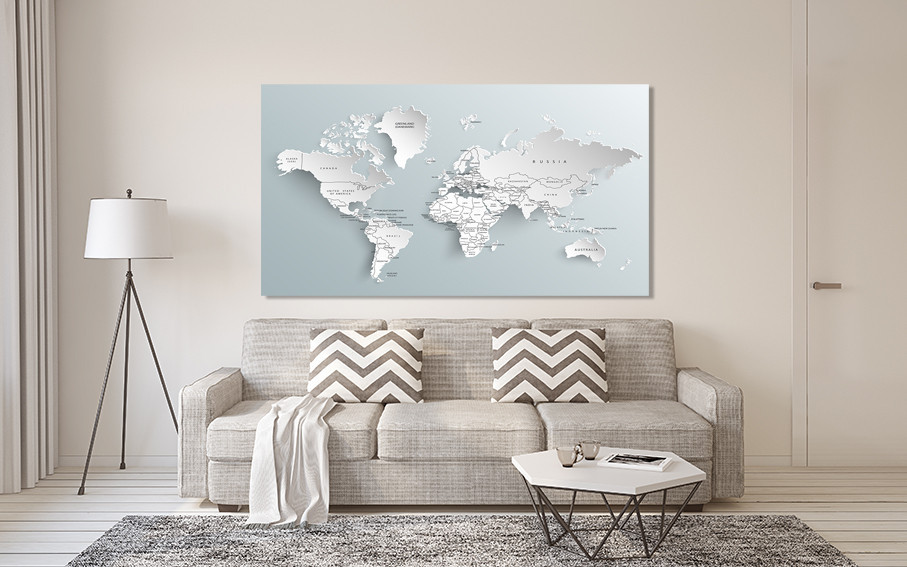Картина холст в гостиную / спальню   Мапа світу    MLP_343 90х180см Киев - изображение 2