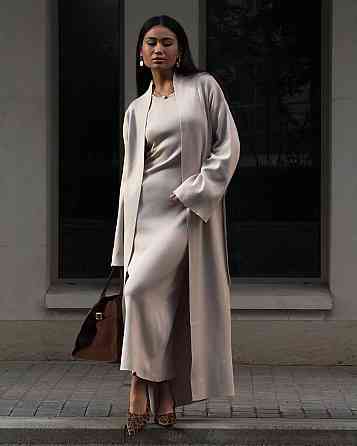 Женский базовый теплый костюм двойка: кардиган и платье ангора Бежевый, 46/48 Одесса