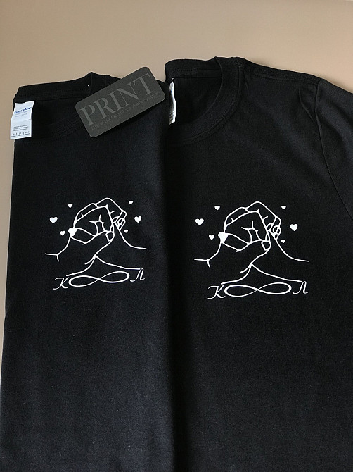 Парні футболки для хлопця та дівчини з ручками та Вашими ініціативами Чернівці - фото 1