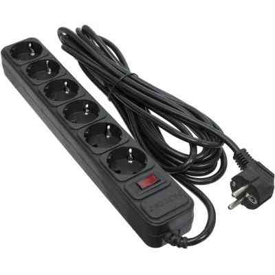 Сетевой фильтр питания Patron 5.0 m3*1mm2 (SP-1065) 6 розеток BLACK (EXT-PN-SP-1065) Винница