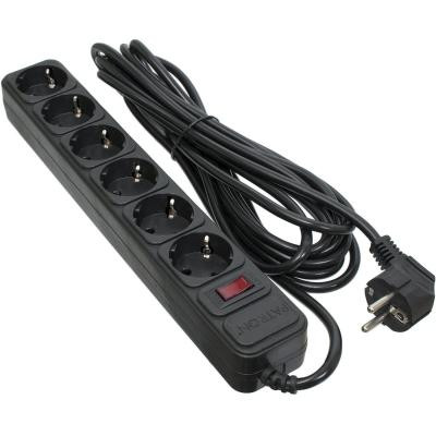 Сетевой фильтр питания Patron 5.0 m3*1mm2 (SP-1065) 6 розеток BLACK (EXT-PN-SP-1065) Винница - изображение 1