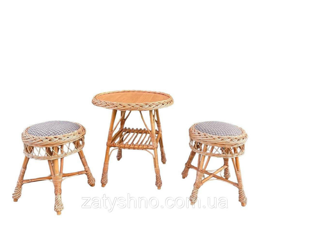 Комплект дачних плетених меблів з табуретками Київ - фото 4