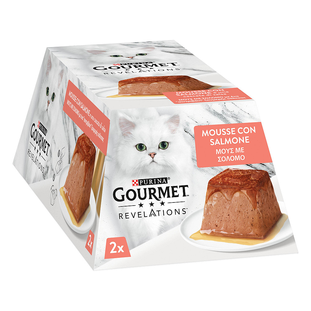 Вологий корм GOURMET Revelations для дорослих котів, мус з підливкою, що стікає, з лососем, 2x57 г Київ - фото 3