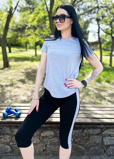 Спортивний костюм з бриджами "Dion" оптом | Батал Сірий, 50-52 Київ - фото 1