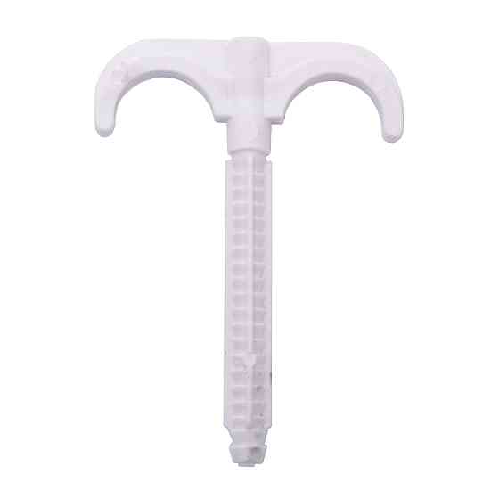 Кріплення-гак забивне подвійне для труби Ø16-25, довжина 100мм, біла (100шт) Киев