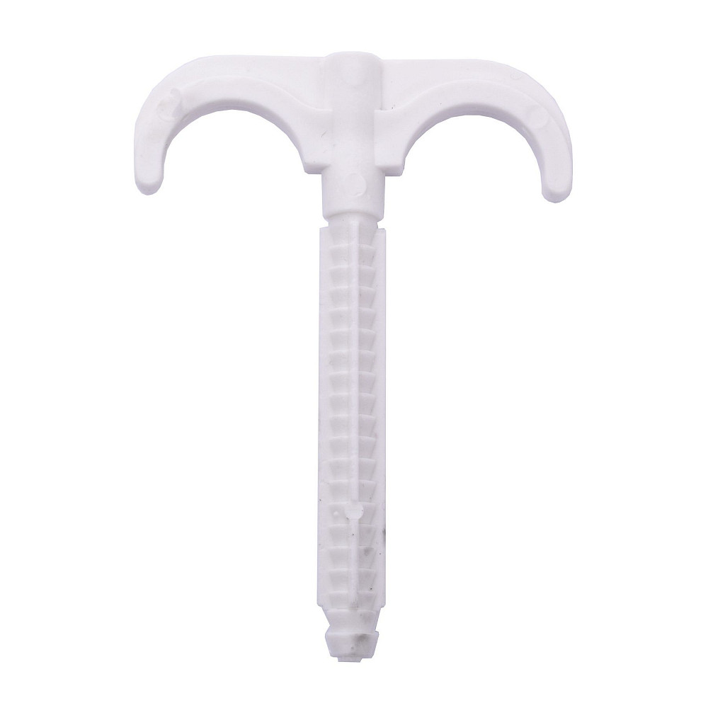 Кріплення-гак забивне подвійне для труби Ø16-25, довжина 100мм, біла (100шт) Тернополь - изображение 1