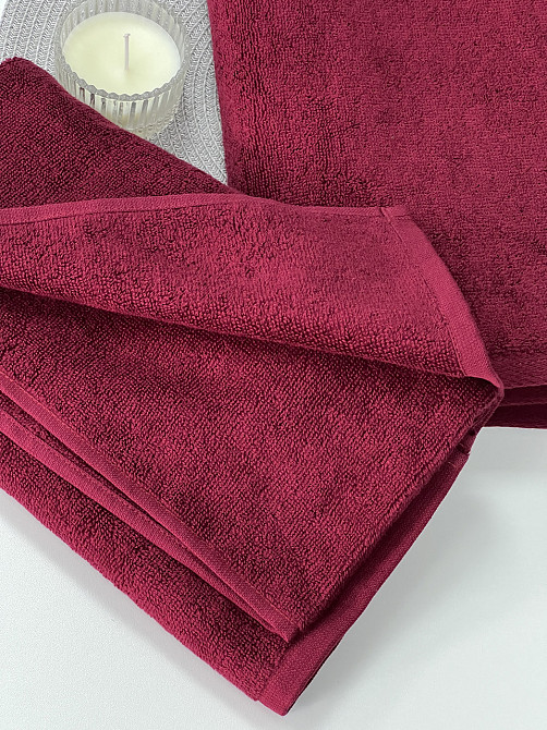 Рушник банний Ideal Textile махровий 70х140 см 450 г/м2 Бордовий Чернівці - фото 7