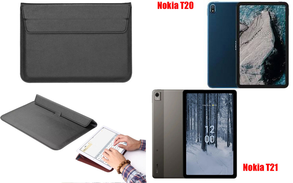 Чохол-конверт VitoCase для Nokia T20, Nokia T21, з функцією підставки для планшета Чорний Київ - фото 1