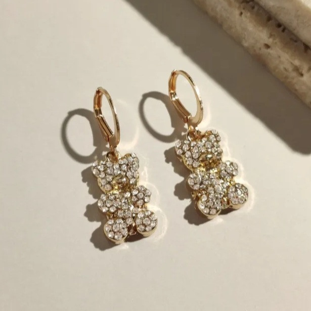 Сережки з ведмедиками для дітей золотисті Київ - фото 1